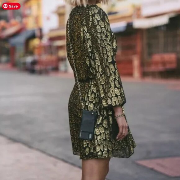 A.L.C Elsa Marina Leopard Fil Coupé Dress - Picture 3 of 4